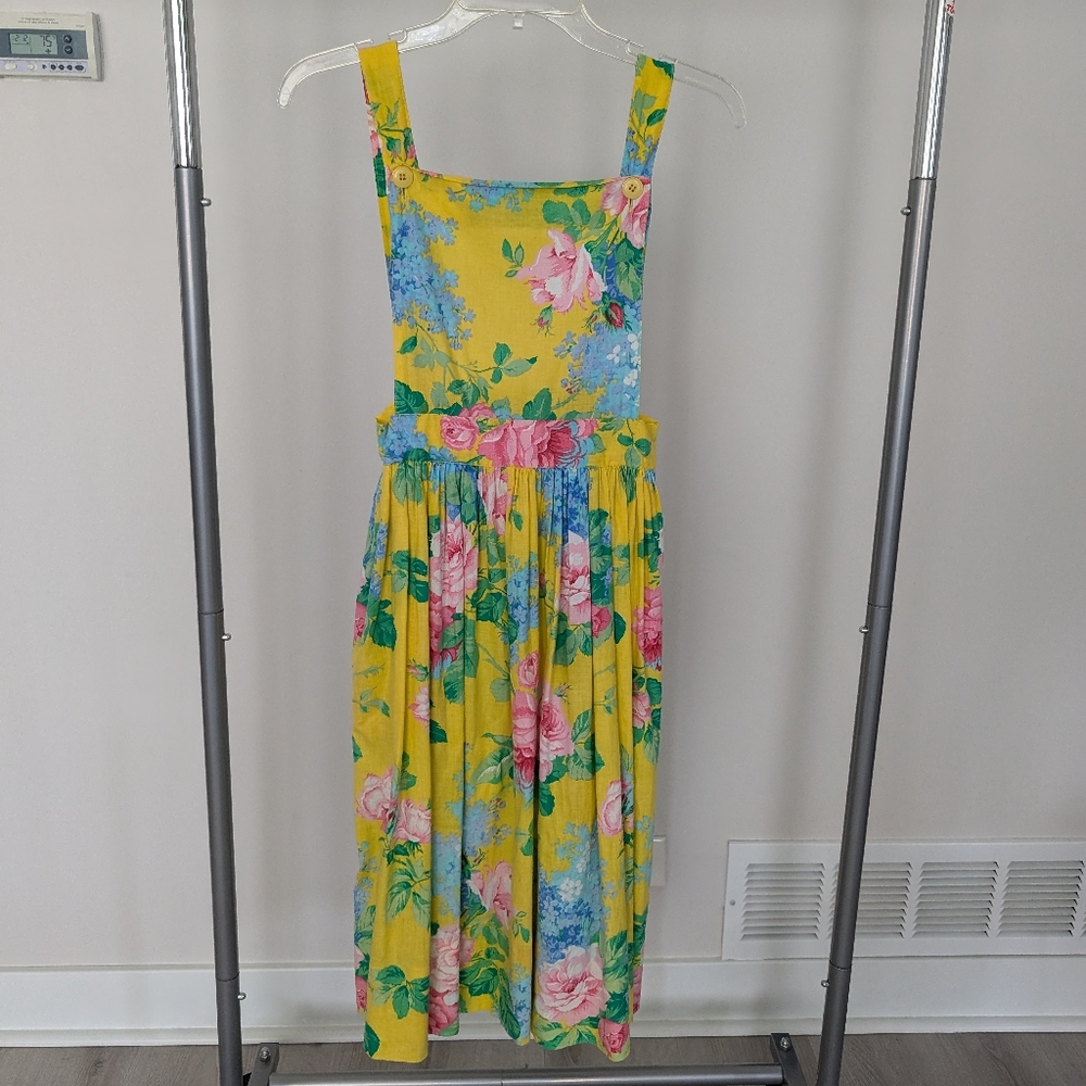 Yellow floral summer dress
